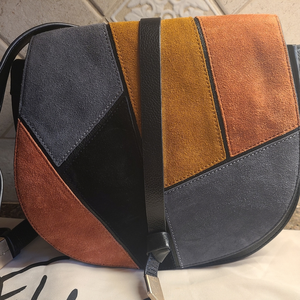 Foley & Corinna leather and suede Saddle Bag